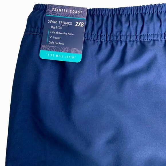 Trinity Coast Colorblock Swim Trunks B&T Size 2XB Blue Teal 3 Pockets UPF 40+ - Picture 6 of 9